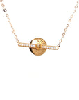 18K Rose Gold Lucky Mechanical Wheel Diamond Necklace