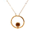 18K Rose Gold Mechanical Open Double Circle Full Diamond Necklace
