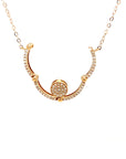 18K Rose Gold Mechanical Open Double Circle Full Diamond Necklace