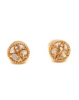 18K Rose Gold Baby Mini Royal Flower Mother Of Pearl Earrings