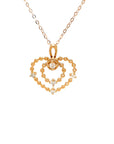 18K Rose Gold Leaf Heart Diamond Necklace