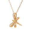 18K Rose Gold Class Dragonfly Diamond Necklace