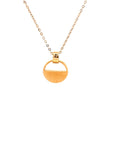 18K Rose Gold Half Onyx Round Diamond Necklace