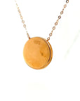 18K Rose Gold European Quarter Crest Black Enamel Necklace