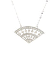 18K White Gold Ancient Fan Diamond Necklace