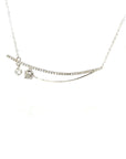 18K White Gold Double Row Smile Style Diamond Necklace