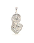 18K White Gold Maria & Jesus Diamond Pendant