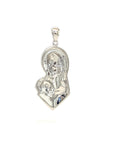 18K White Gold Maria & Jesus Diamond Pendant