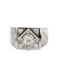 18K White Gold Diamond Men's Ring