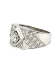 18K White Gold Diamond Men's Ring