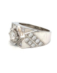 18K White Gold Diamond Men's Ring