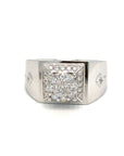 18K White Gold Diamond Men's Ring