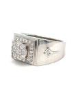 18K White Gold Diamond Men's Ring
