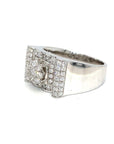 18K White Gold Diamond Men's Ring