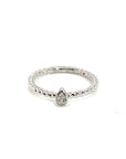 18K White Gold Mini Pear Twisted Band Diamond Ring
