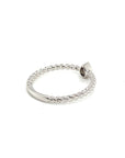 18K White Gold Mini Pear Twisted Band Diamond Ring