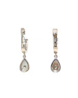 18K White Gold Illusion Pearl Drop Dangle Earrings