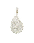 18K White Gold Inward Curve Water Drop Full Flat Diamond Pendant