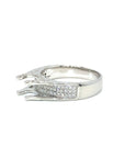 18K White Gold Flat Setting Pave Diamond Ring Mounting