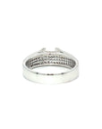 18K White Gold Flat Setting Pave Diamond Ring Mounting