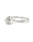 18K White Gold Mini Bud Flower Illusion Diamond Ring