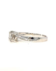 18K White Gold Plain Illu Stop Diamond Ring