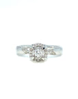 18K White Gold Snap Cushion Illu Top Set Diamond Ring