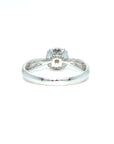 18K White Gold Snap Cushion Illu Top Set Diamond Ring