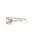 18K White Gold Up Down Pave Cushion Diamond Ring