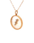 18K Rose Gold Sagitarius Zodiac Mother Of Pearl Diamond Necklace