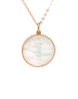 18K Rose Gold Sagitarius Zodiac Mother Of Pearl Diamond Necklace