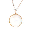 18K Rose Gold Pisces Zodiac Mother Of Pearl Diamond Necklace