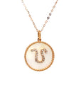 18K Rose Gold Leo Zodiac Mother Of Pearl Diamond Necklace