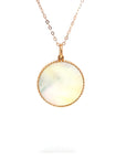 18K Rose Gold Aries Zodiac Mother Of Pearl Diamond Necklace