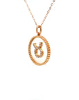 18K Rose Gold Taurus Zodiac Mother Of Pearl Diamond Necklace