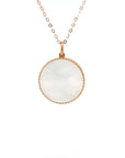 18K Rose Gold Taurus Zodiac Mother Of Pearl Diamond Necklace
