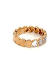18K Rose Gold Heart Shape Small Mother Of Pearl Ring