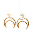 18K Rose Gold Star Moon Mother Of Pearl Earrings