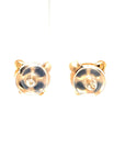 18K Rose Gold Piggy Onyx Earrings