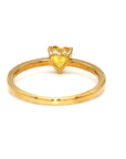 18K Yellow Gold Yellow Sapphire Heart Shape Simple Stack Diamond Ring