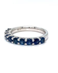 18K White Gold Pure Round Sapphire Ring