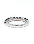 18K White Gold Pure Round Sapphire Ring