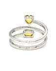 18K White Gold Yellow Heat & Over Sapphire Diamond Wrap Ring