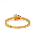 18K Yellow Gold Orange Sapphire Pear Shape Simple Stack Diamond Ring