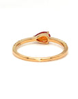 18K Rose Gold Orange Sapphire Pear Shape Simple Stack Diamond Ring