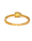 18K Yellow Gold Yellow Sapphire Pear Shape Simple Stack Diamond Ring