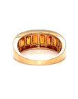 18K Rose Gold Orange Emerald Sapphire Half Eternity Diamond Ring