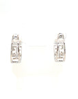 18K White Gold Double Pave Hoop Diamond Earrings