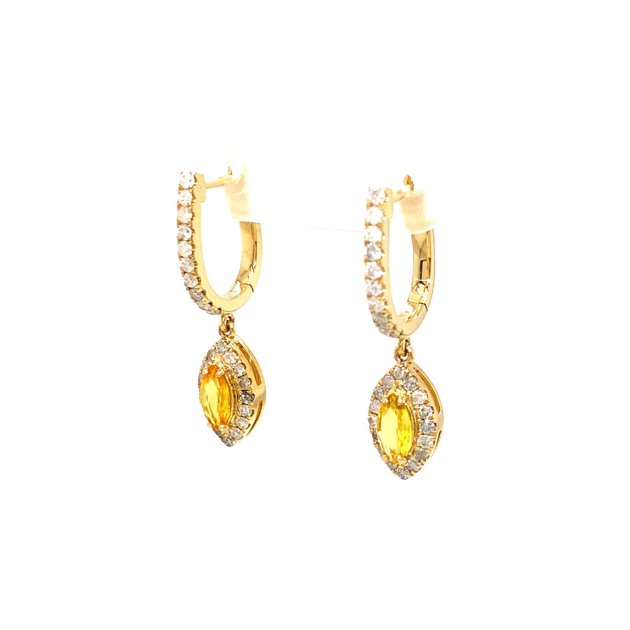 18K Yellow Gold Fancy Sapphire Earring