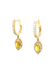 18K Yellow Gold Fancy Sapphire Earring
